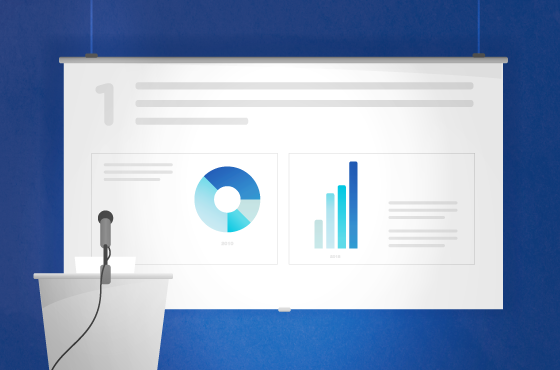 Illustration of a presentation at a Novalac conference